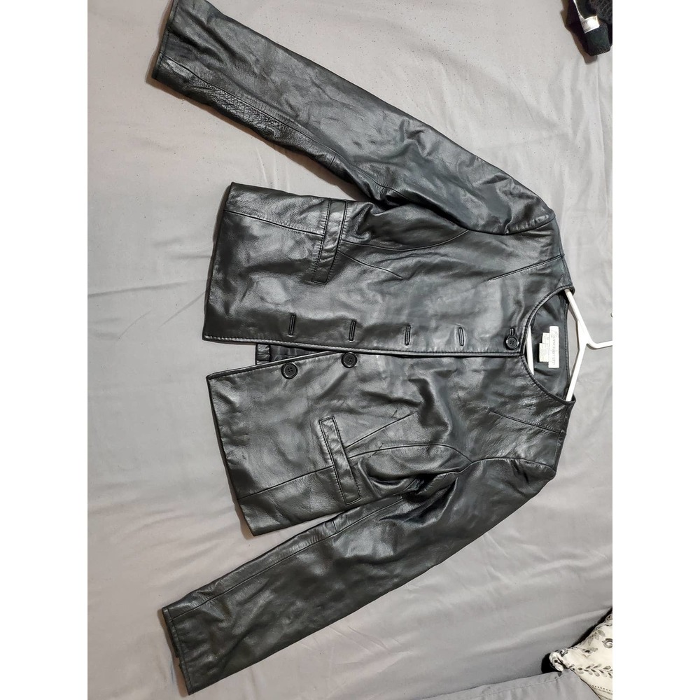Black Leather Jacket & Skirt